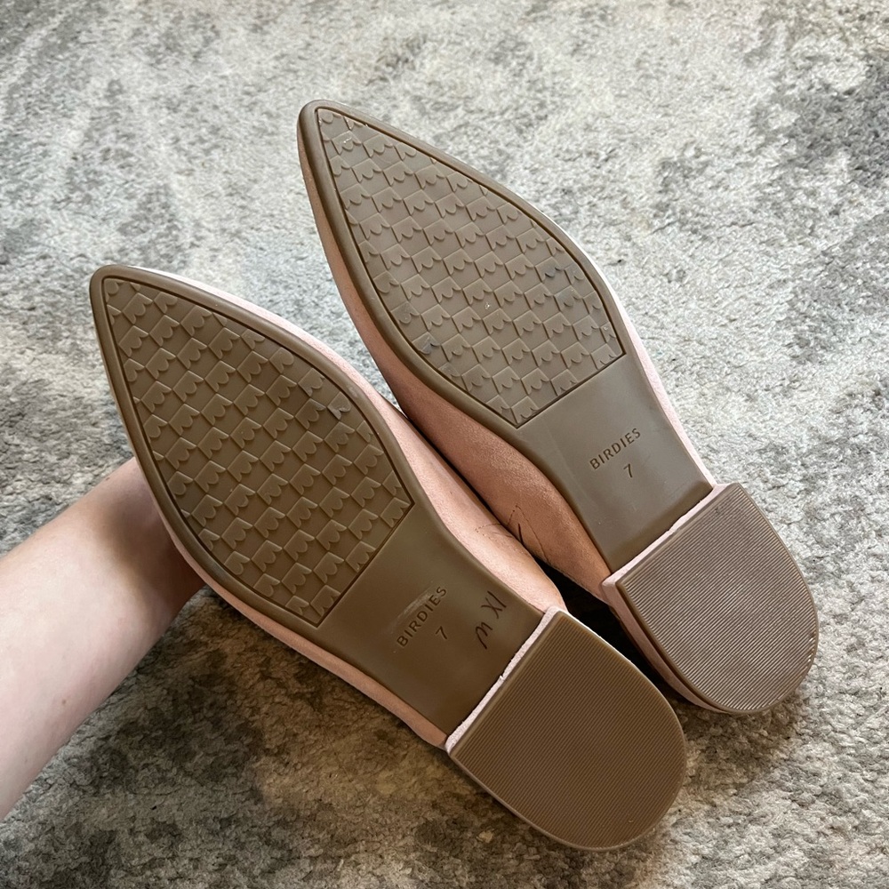 Birdies Pink Suede Mules with Quilted Comfort - Picture 4 of 8